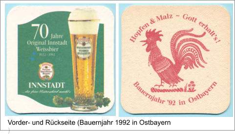 Vorder- und Rückseite (Bauernjahr 1992 in Ostbayern )