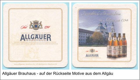 Allgäuer Brauhaus - auf der Rückseite Motive aus dem Allgäu