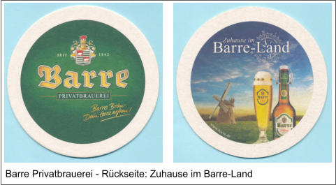 Barre Privatbrauerei - Rückseite: Zuhause im Barre-Land