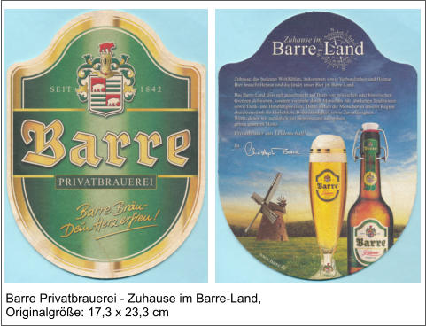 Barre Privatbrauerei - Zuhause im Barre-Land, Originalgröße: 17,3 x 23,3 cm